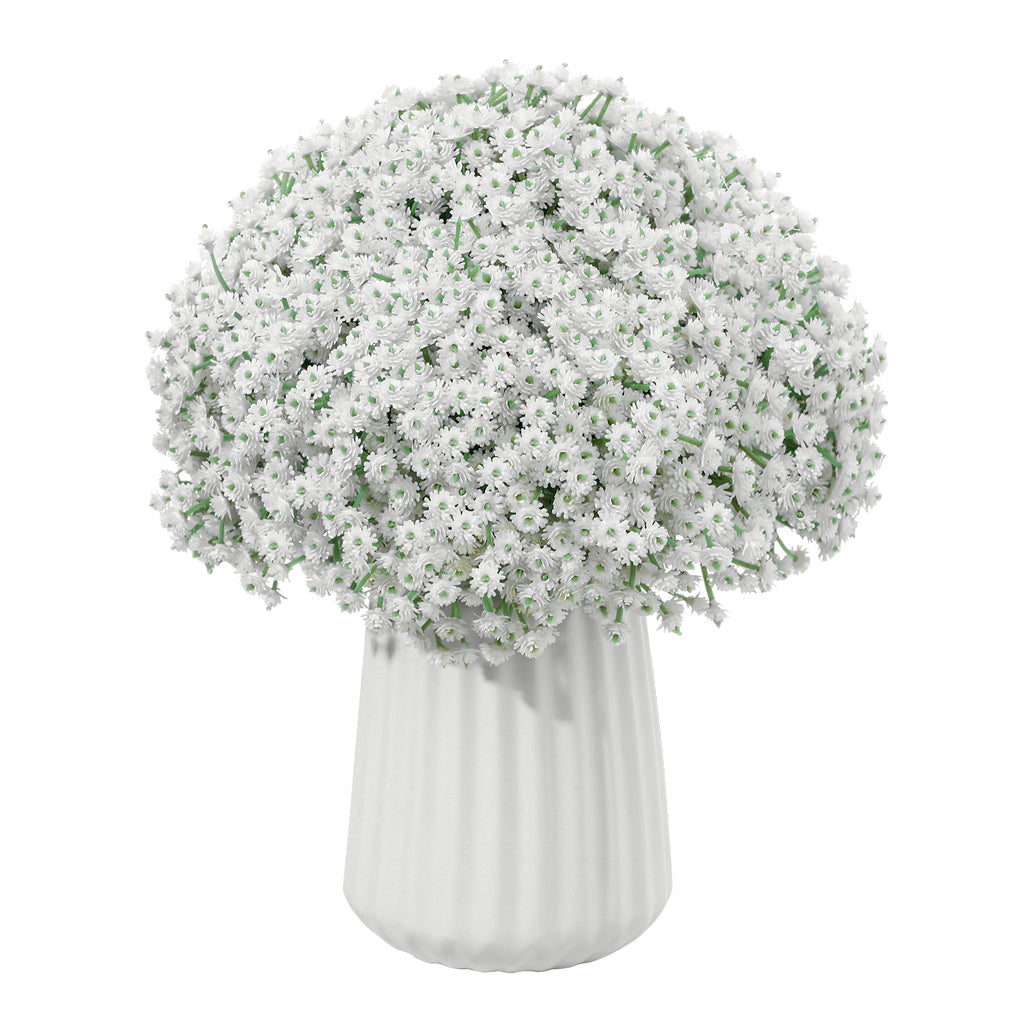 LINSIE 30 Pcs White Artificial Baby's Breath Flowers, Lifelike Rubber Fake Gypsophila Bouquets, 8.26" Short Stems with 1350 Blooms for Wedding Centerpieces, DIY Floral Arrangements & Home Decor