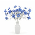 4 Pcs 24" Tall Artificial Cosmos Flowers for Vases, Fake Silk Daisy Floral Branches with Realistic Flocked Bendable Stems, Multi-Headed Faux Blooms for Table, Home Decor, Wedding