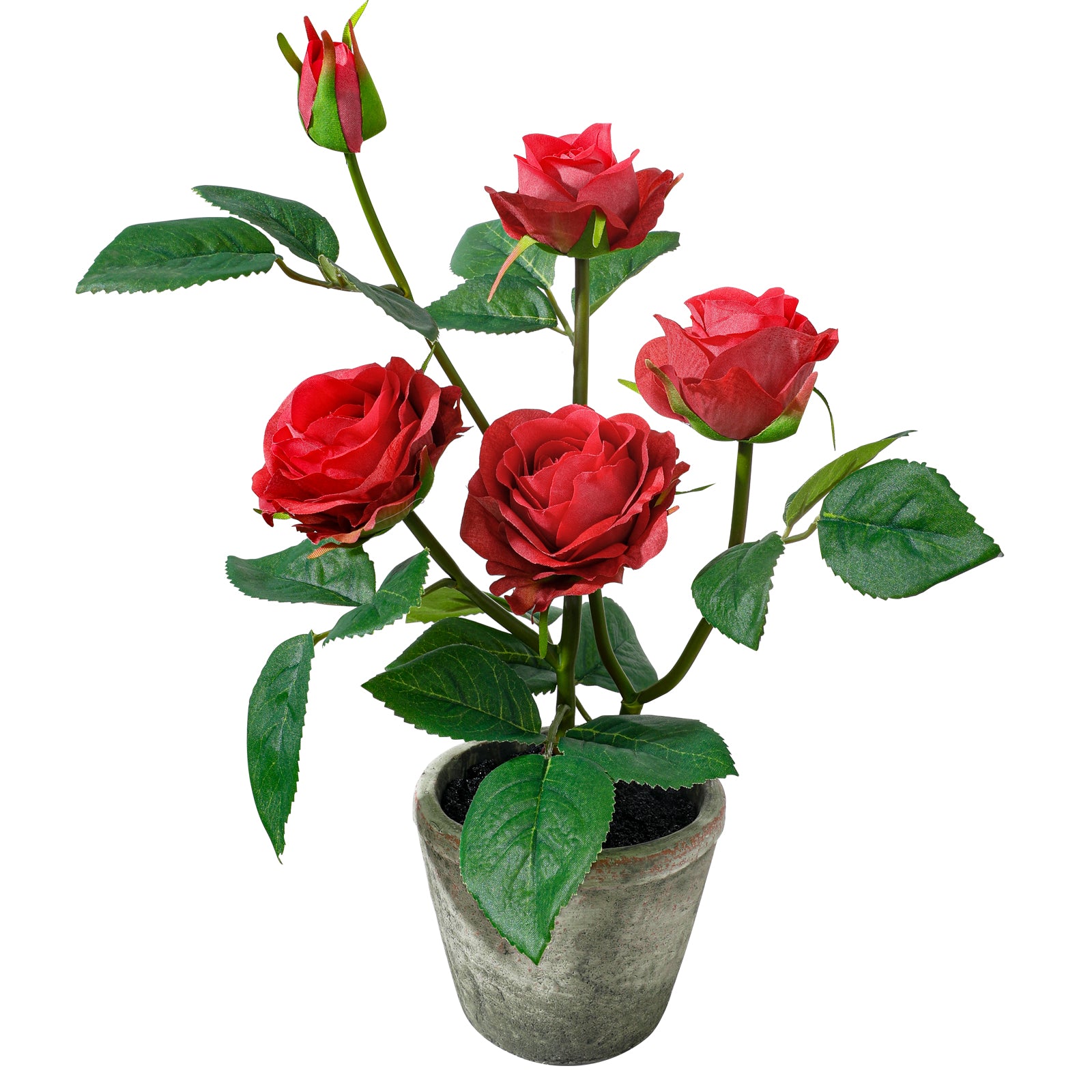 Rose in Pot Decor Potted Artificial Flowers Mini Plants Faux Flowers Indoor Small Decor Fake Roses for Home, Bathroom, Kitchen, Offices, Wedding Party Centerpieces