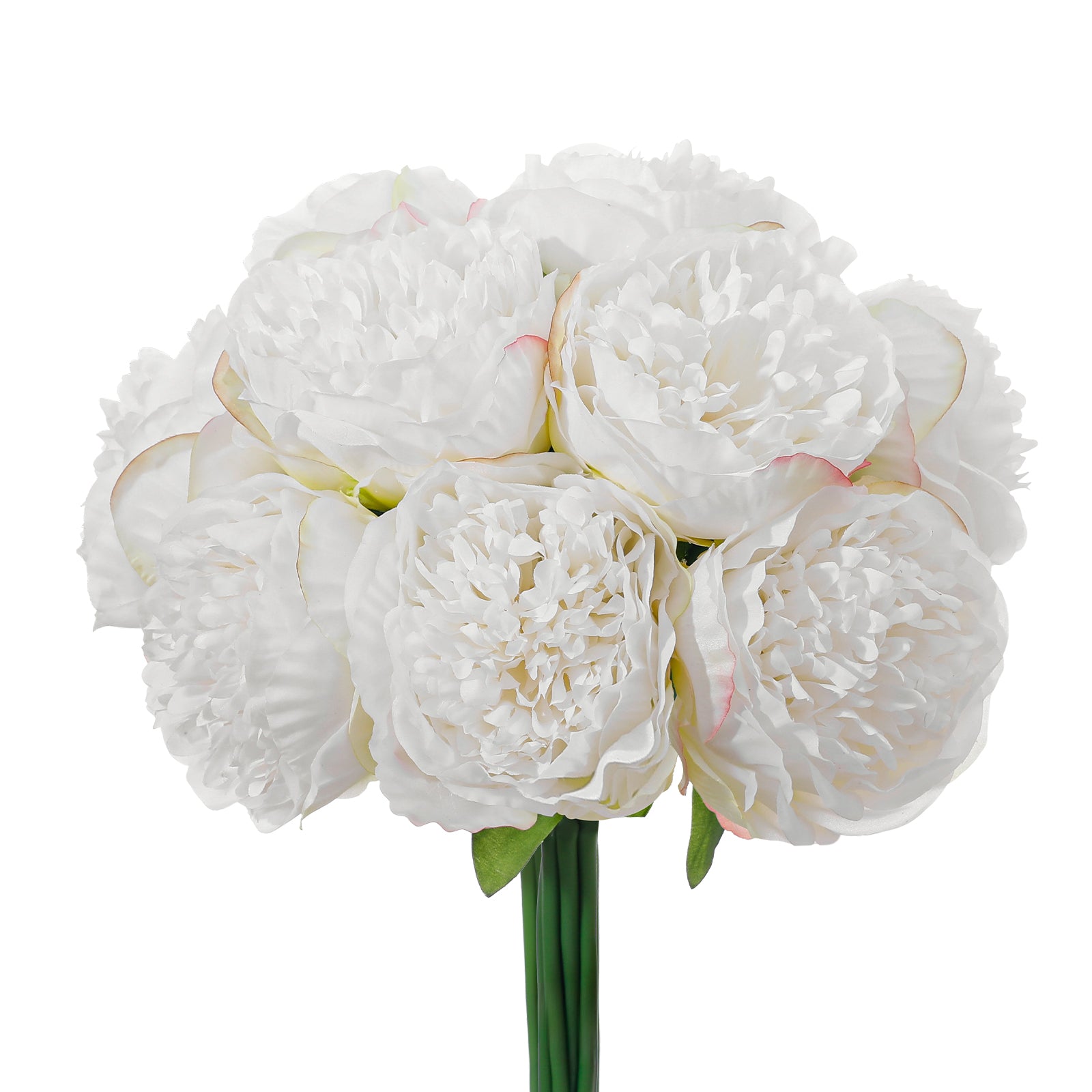 10PCS Realistic Silk Peonies Bouquet, Waterproof & UV Resistant Faux Peony Flowers, All-Weather Artificial Stems for Outdoor, Grave, Wedding Centerpiece & Home Decor