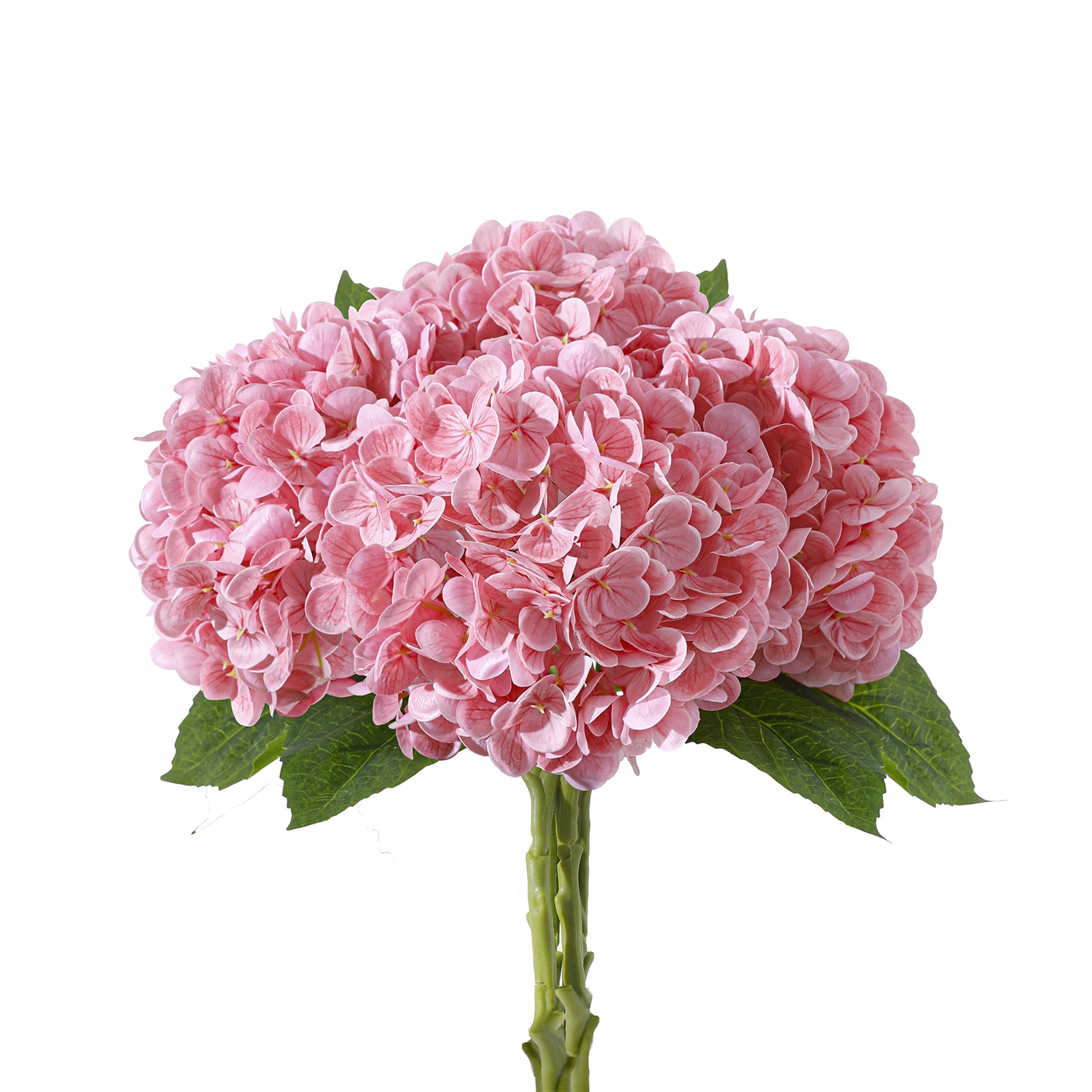 4 Pcs Artificial Hydrangea Silk Flowers with Stems, 19.7" Pink Faux Hydrangeas Bouquet, 240 Petals, UV Resistant & Waterproof Fake Flower for Outdoor Wedding Home Decor