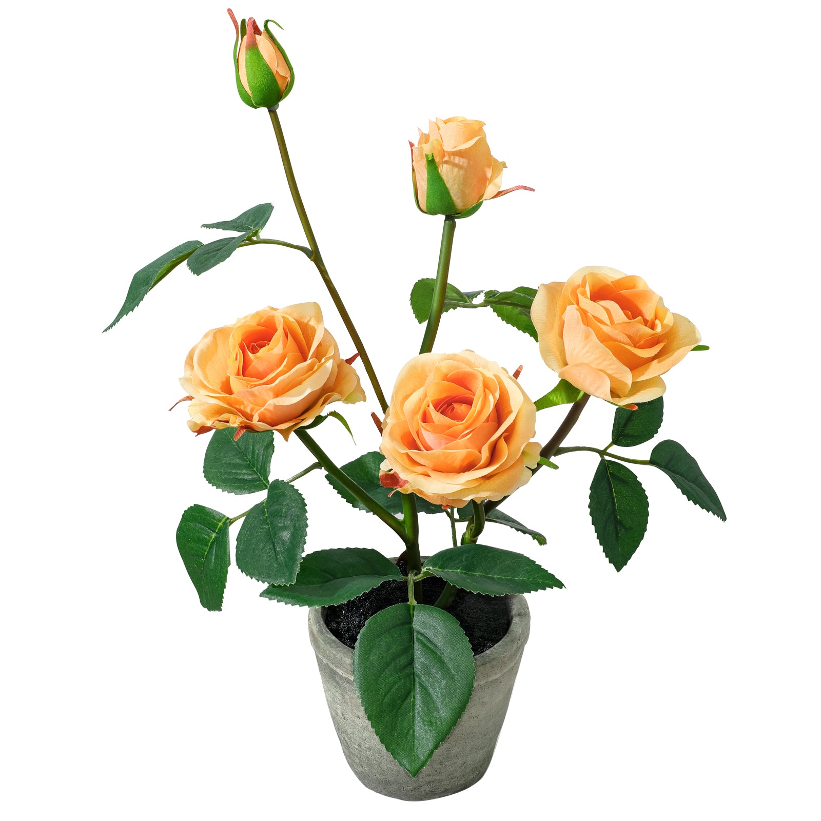 Rose in Pot Decor Potted Artificial Flowers Mini Plants Faux Flowers Indoor Small Decor Fake Roses for Home, Bathroom, Kitchen, Offices, Wedding Party Centerpieces