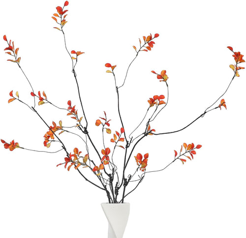 4 Pcs 38.5" Tall Artificial Branches with Leaves, Realistic Faux Ficus Greenery Stems, Bendable Fake Plant Twigs for Tall Floor Vases, Home Centerpiece, Office & Spring Decor