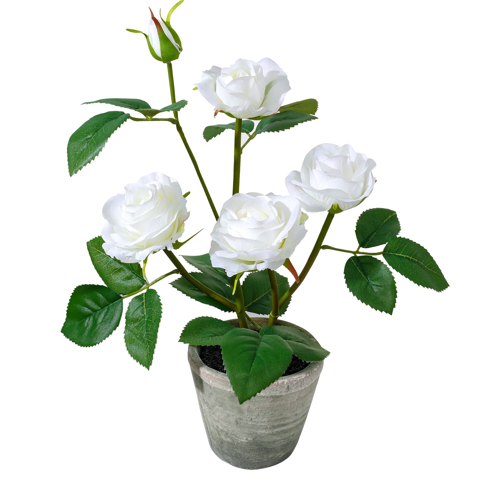 Rose in Pot Decor Potted Artificial Flowers Mini Plants Faux Flowers Indoor Small Decor Fake Roses for Home, Bathroom, Kitchen, Offices, Wedding Party Centerpieces
