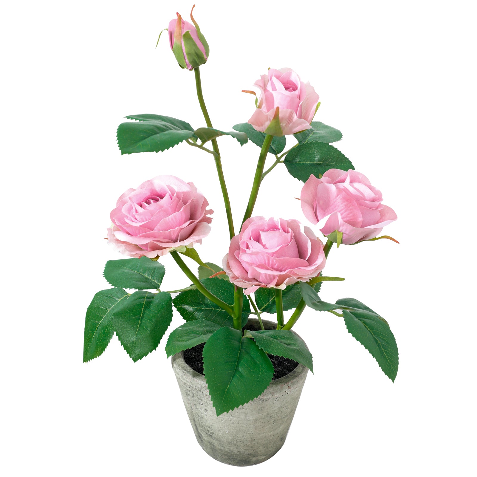 Rose in Pot Decor Potted Artificial Flowers Mini Plants Faux Flowers Indoor Small Decor Fake Roses for Home, Bathroom, Kitchen, Offices, Wedding Party Centerpieces